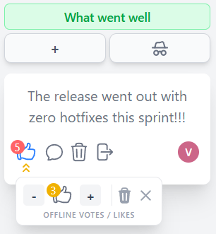 Offline likes panel